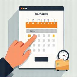 Illustration of someone confirming an online order and scheduling delivery
